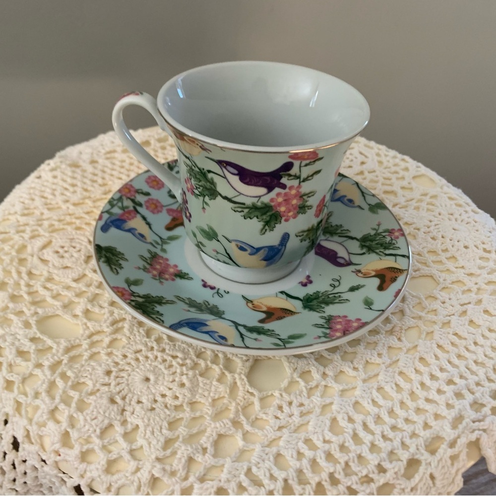 Pretty, dainty Darice floral china teacup and plate.